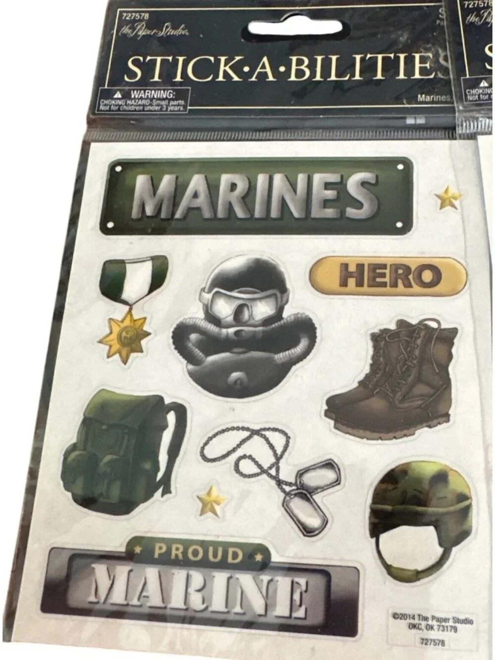 Stickabilities Marines-Themed Stickers Crafts Scrapbooking Acid-Free (1) 22 pc